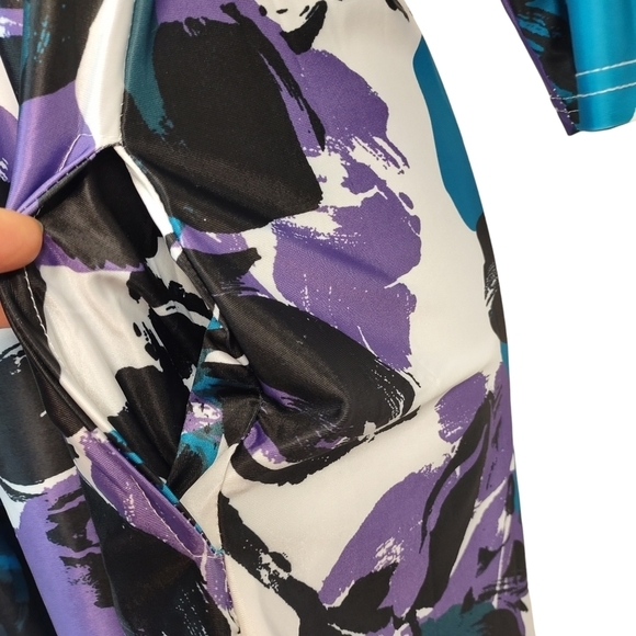 R&B Women's Floral Print 3/4 Sleeves Top Tunic Dress Size L - Picture 7 of 10